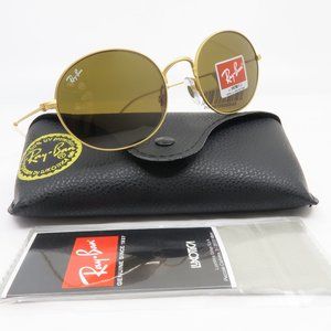 Ray-Ban RB 3594 9013/73 53mm ROUND Gunmetal Gold/Brown New Sunglasses.